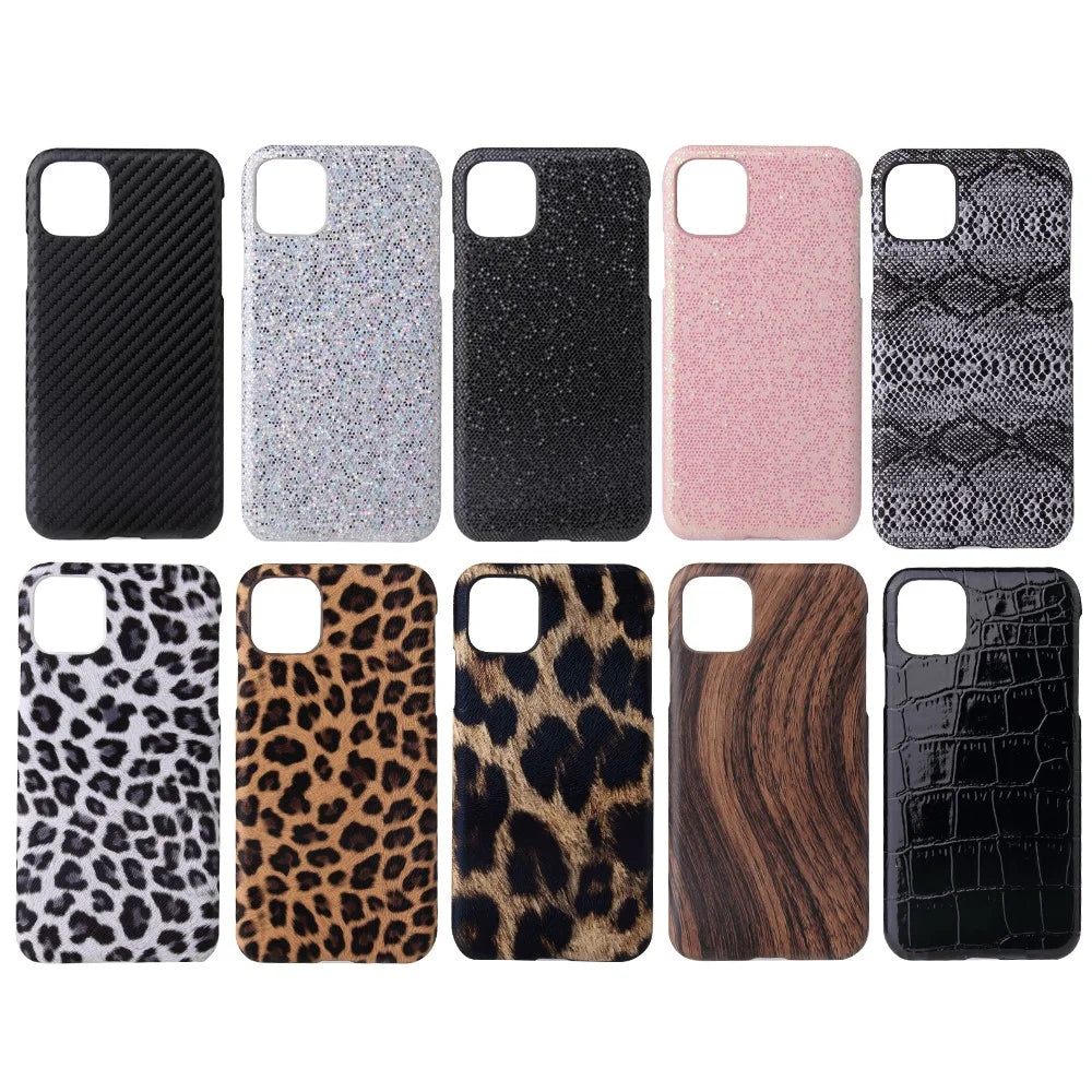 PU Leather Coated PC Phone Casing Shell for iPhone 11 Pro 5.8 inch (2019) - Black Carbon Fiber Texture - 7