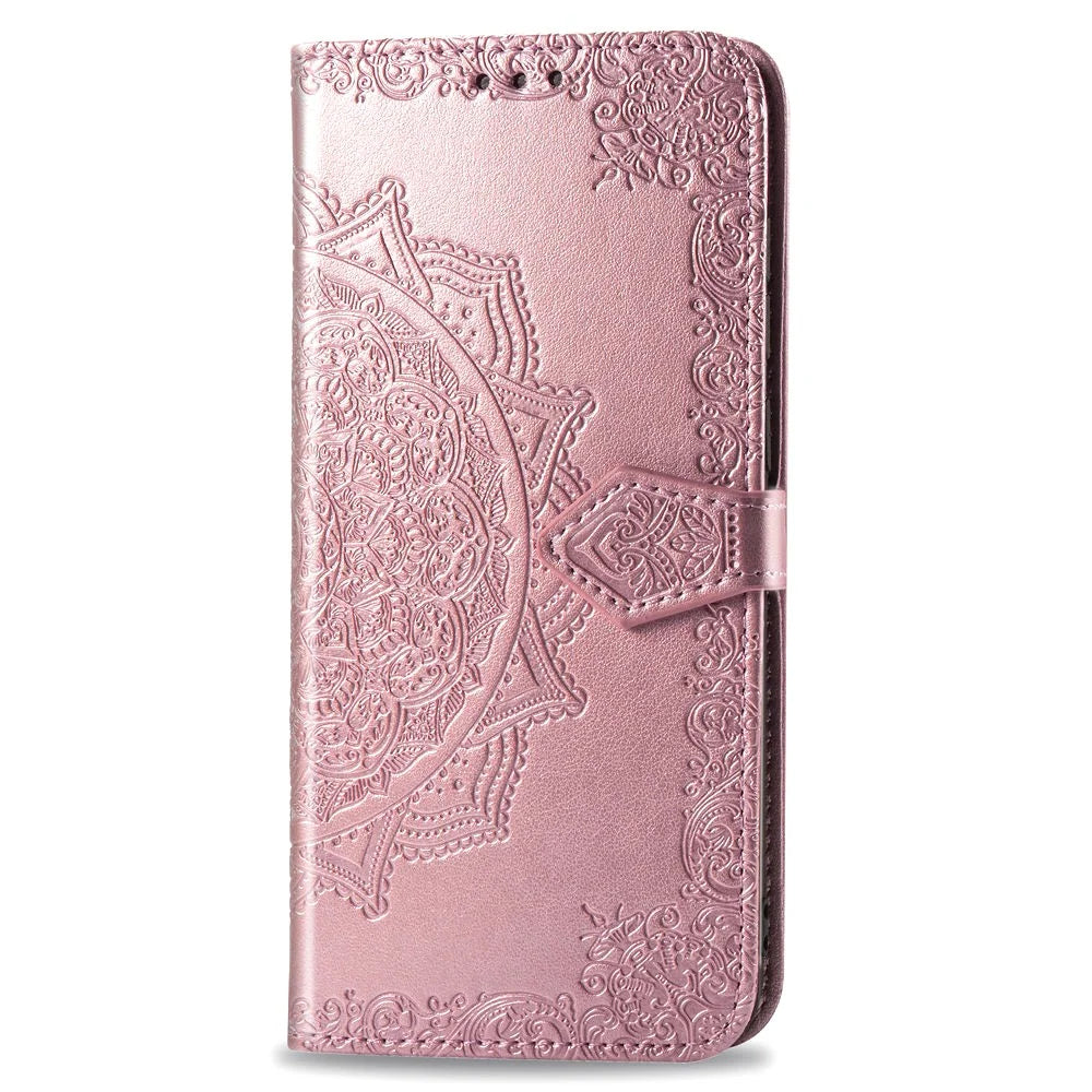 Embossed Mandala Flower Wallet Leather Stand Case for iPhone 11 Pro Max 6.5 inch (2019) - Rose Gold - 3