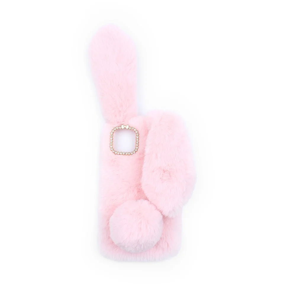 Adorable Long Ears Rabbit Shape Fur Coated Soft TPU Phone Cover for iPhone 11 Pro 5.8 inch (2019) - Pink - 2