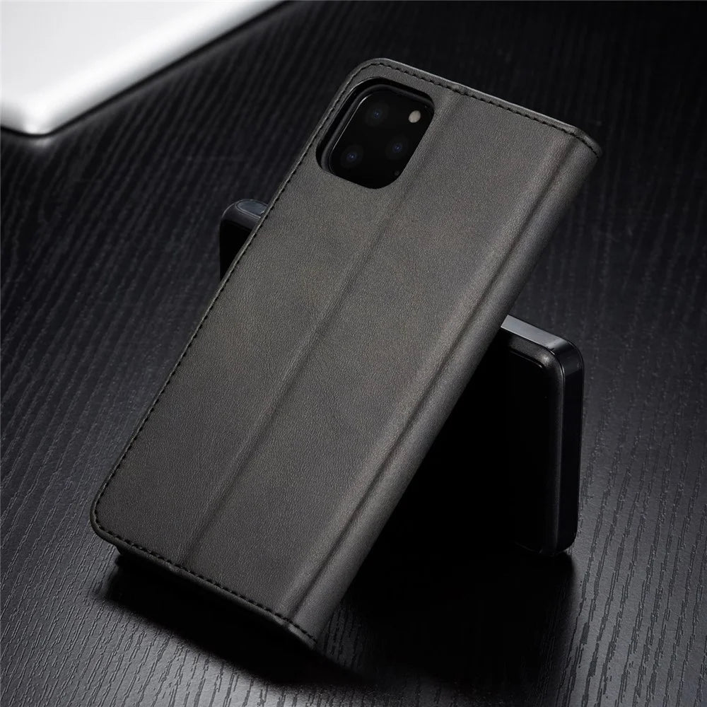 LC.imeeke PU Leather Protective Flip Wallet Case for iPhone 11 Pro 5.8-inch (2019) - Black - 5