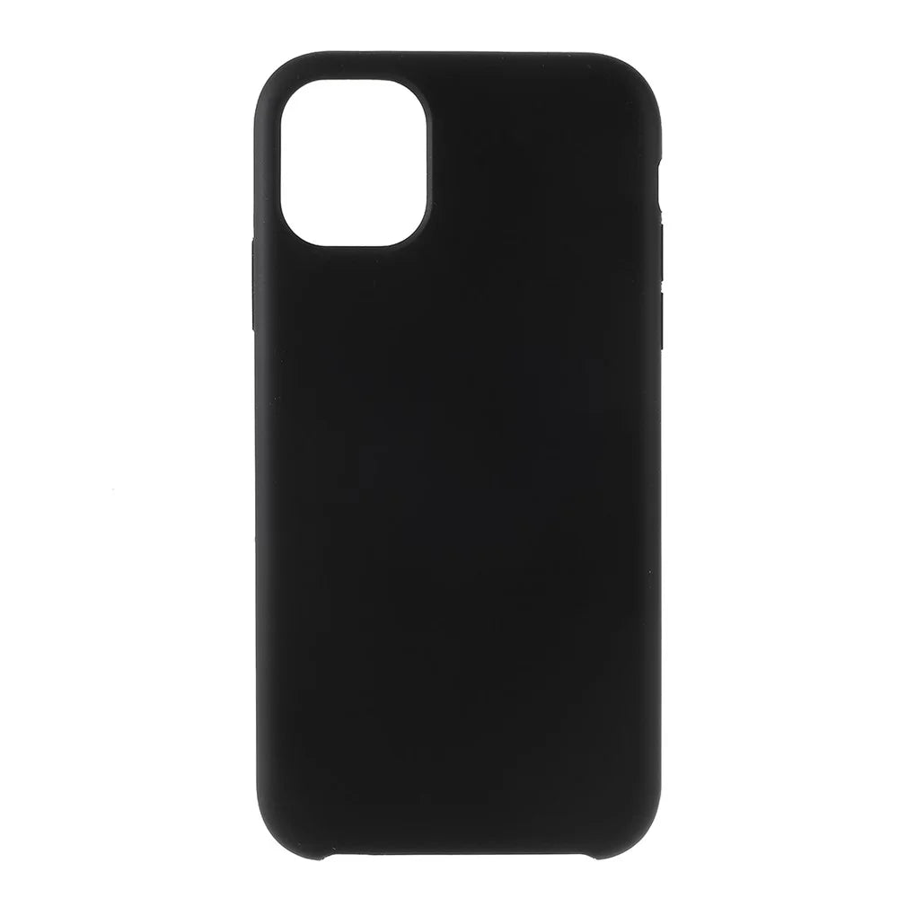 For iPhone 11 6.1 inch (2019) Solid Silicone Cell Phone Cover Casing - Black - 1