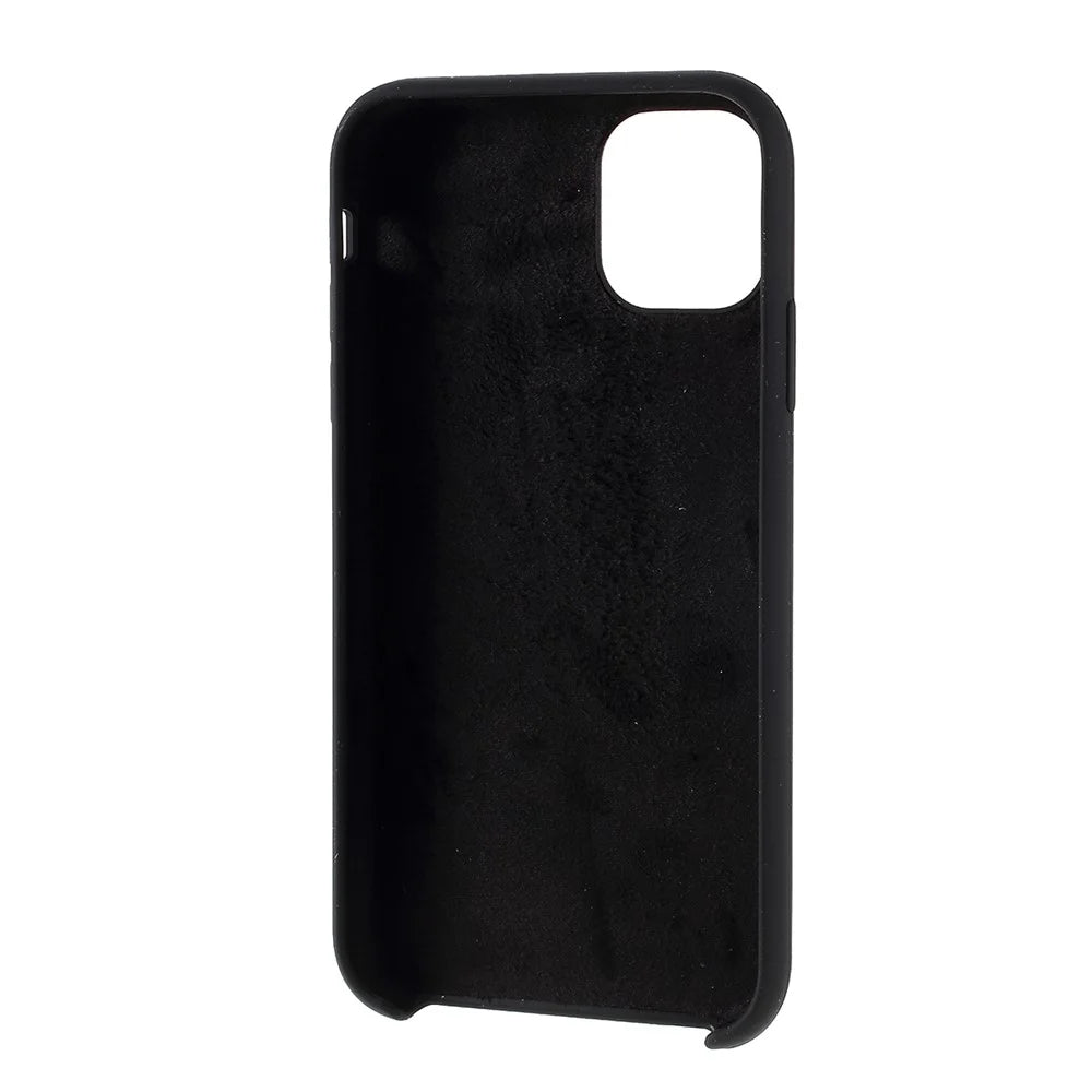 For iPhone 11 6.1 inch (2019) Solid Silicone Cell Phone Cover Casing - Black - 3