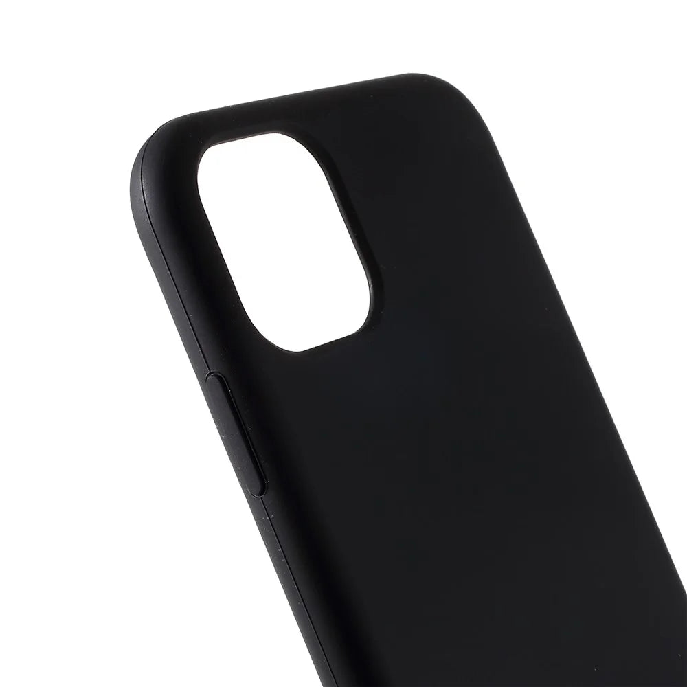 For iPhone 11 6.1 inch (2019) Solid Silicone Cell Phone Cover Casing - Black - 6