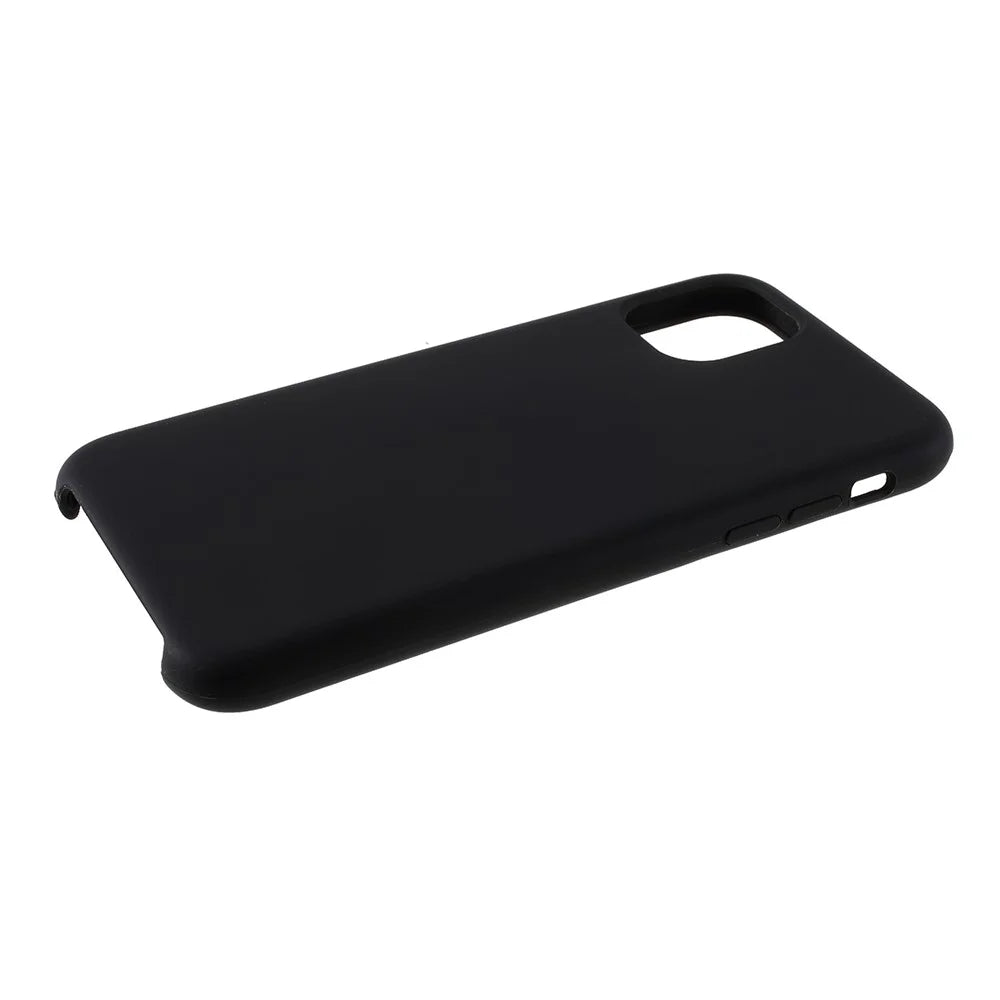 For iPhone 11 6.1 inch (2019) Solid Silicone Cell Phone Cover Casing - Black - 7
