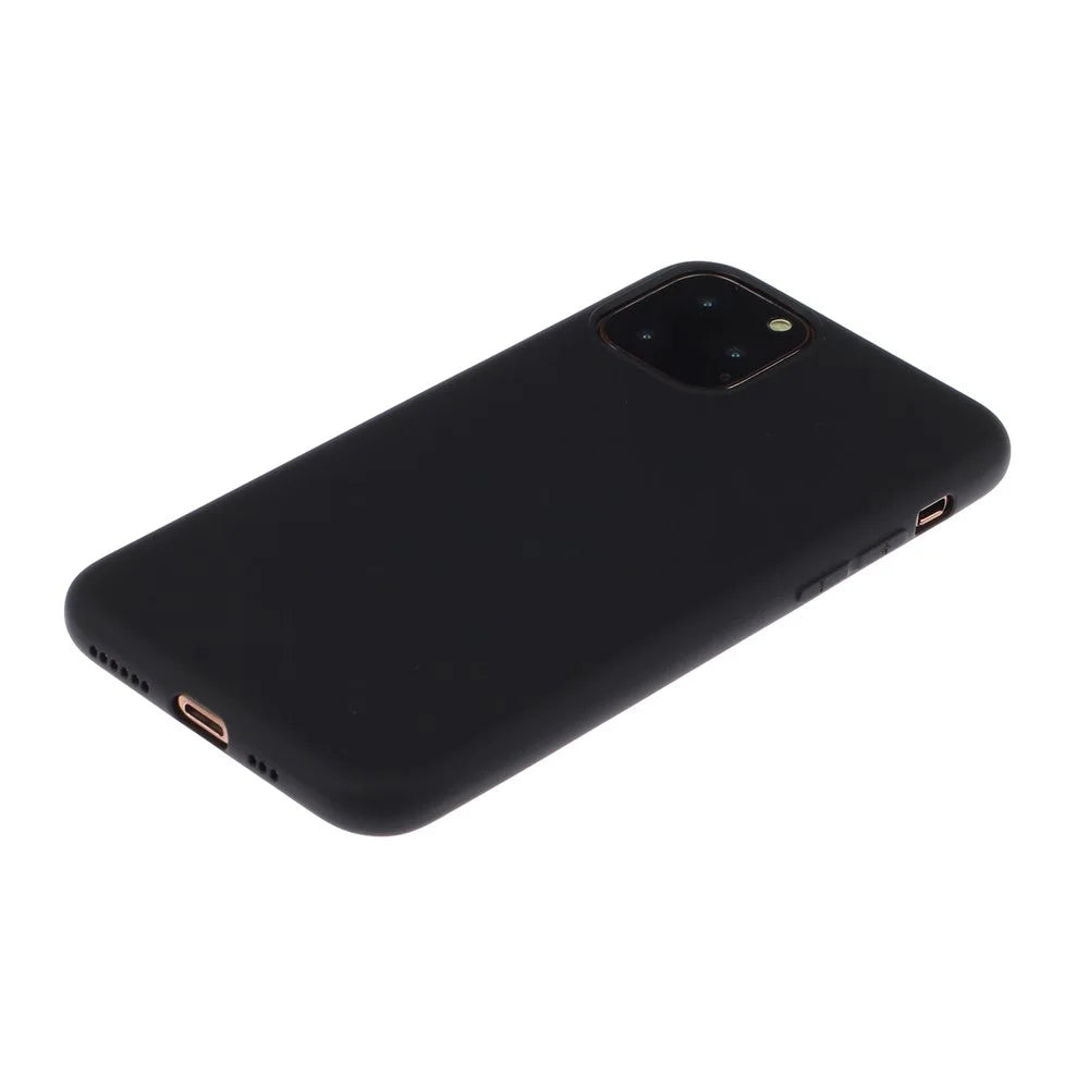 Pure Color Soft TPU Phone Back Protective Case for iPhone 11 Pro 5.8 inch - Black - 2