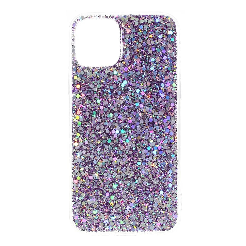 Flash Powder Sequins Acrylic + TPU Hybrid Case for iPhone 11 Pro 5.8 inch (2019) - Purple - 1