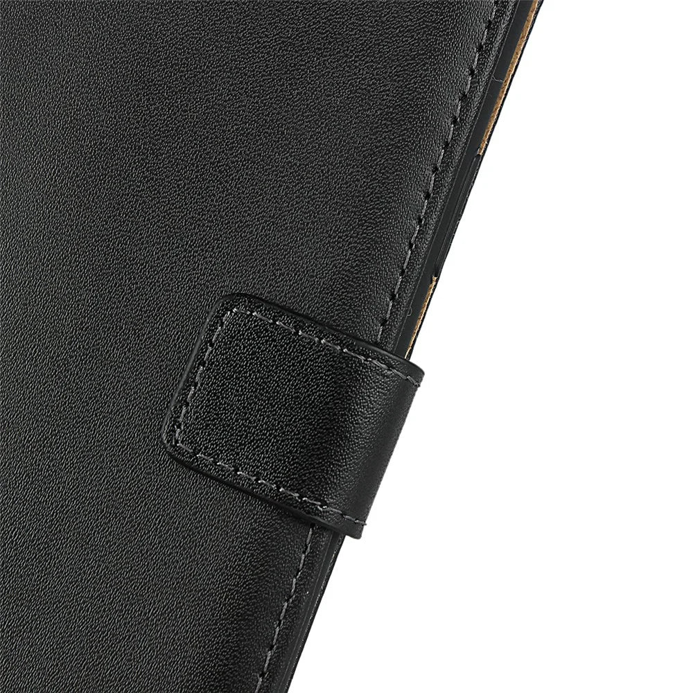 Folio Flip Anti-Scratch Genuine Leather Wallet Stand Phone Cover for iPhone 11 6.1-inch - 6
