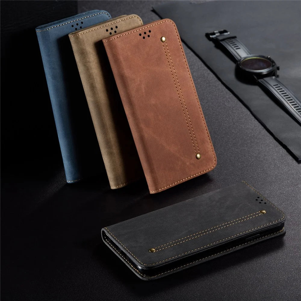 Retro Style Jeans Cloth Leather Stand Case with Card Slots for iPhone 7 4.7 inch/8 4.7 inch/SE (2020/SE (2022) - Coffee - 6