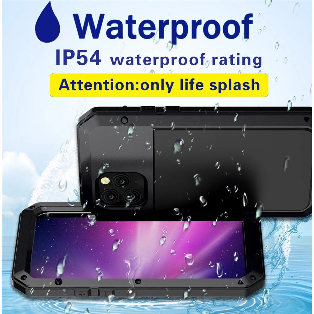 Tank Style Metal + Silicone + Tempered Glass 360° Full Protection Shell for iPhone 11 Pro 5.8 inch (2019) - Black - 3