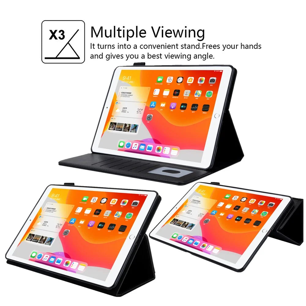 Multiple Viewing Foldable Stand Leather Wallet Tablet Case for iPad 10.2 (2021)/(2020)/(2019)/Pro 10.5-inch (2017)/Air 10.5 inch (2019) - Black - 5