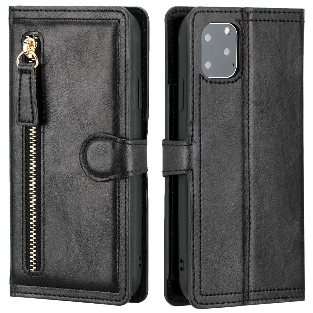 Vintage Style Multiple Card Slots Wallet Leather Phone Cover Case for iPhone 11 Pro 5.8-inch - Black - 2