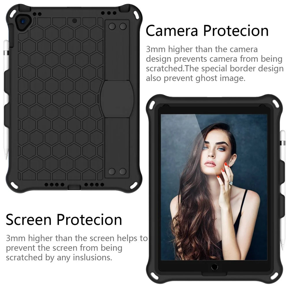 Honeycomb Texture EVA Tablet Combo Shell for iPad 10.2 (2021)/(2020)/(2019)/iPad Pro 10.5-inch (2017)/iPad Air 10.5 inch (2019) - Black - 2