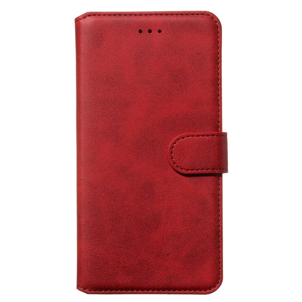 For iPhone XR 6.1 inch Solid Color Flip Leather Wallet Mobile Phone Covering - Red - 2