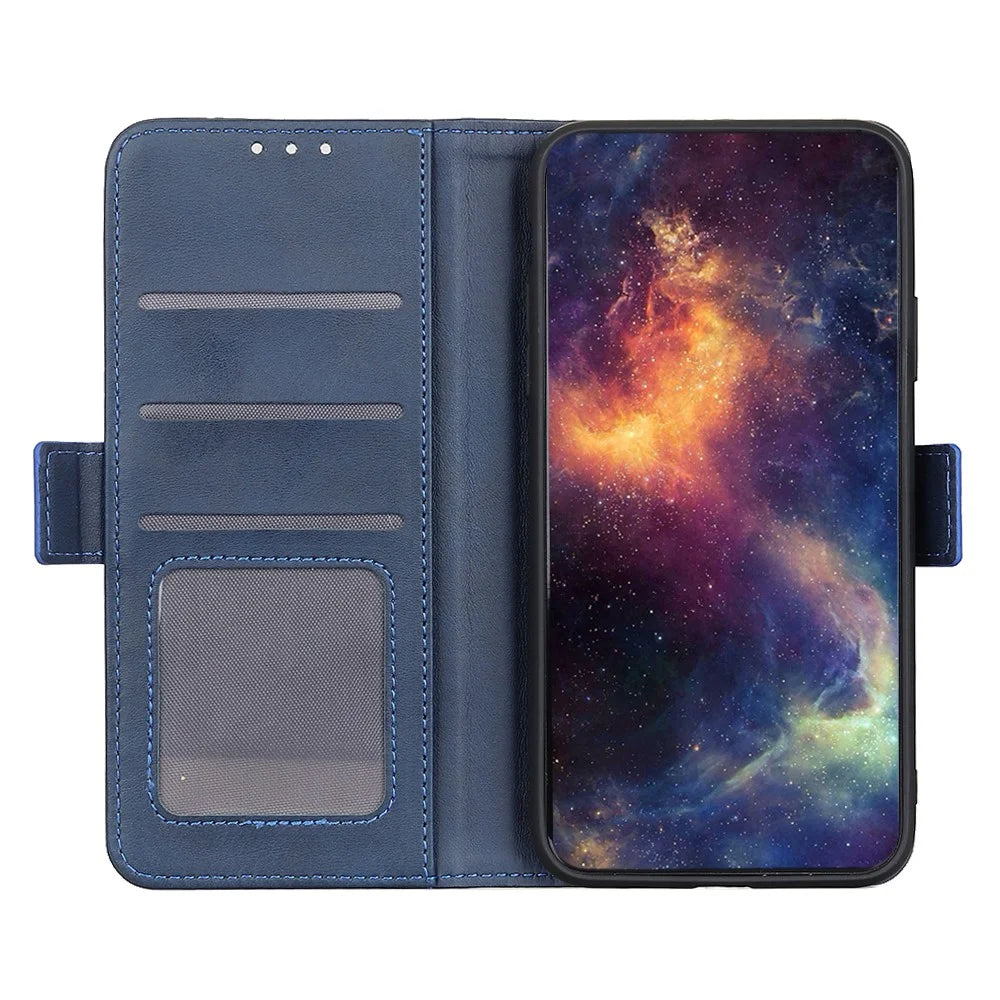 Wallet Stand Magnetic Closure Leather Shell for iPhone 11 6.1 inch - Blue - 5