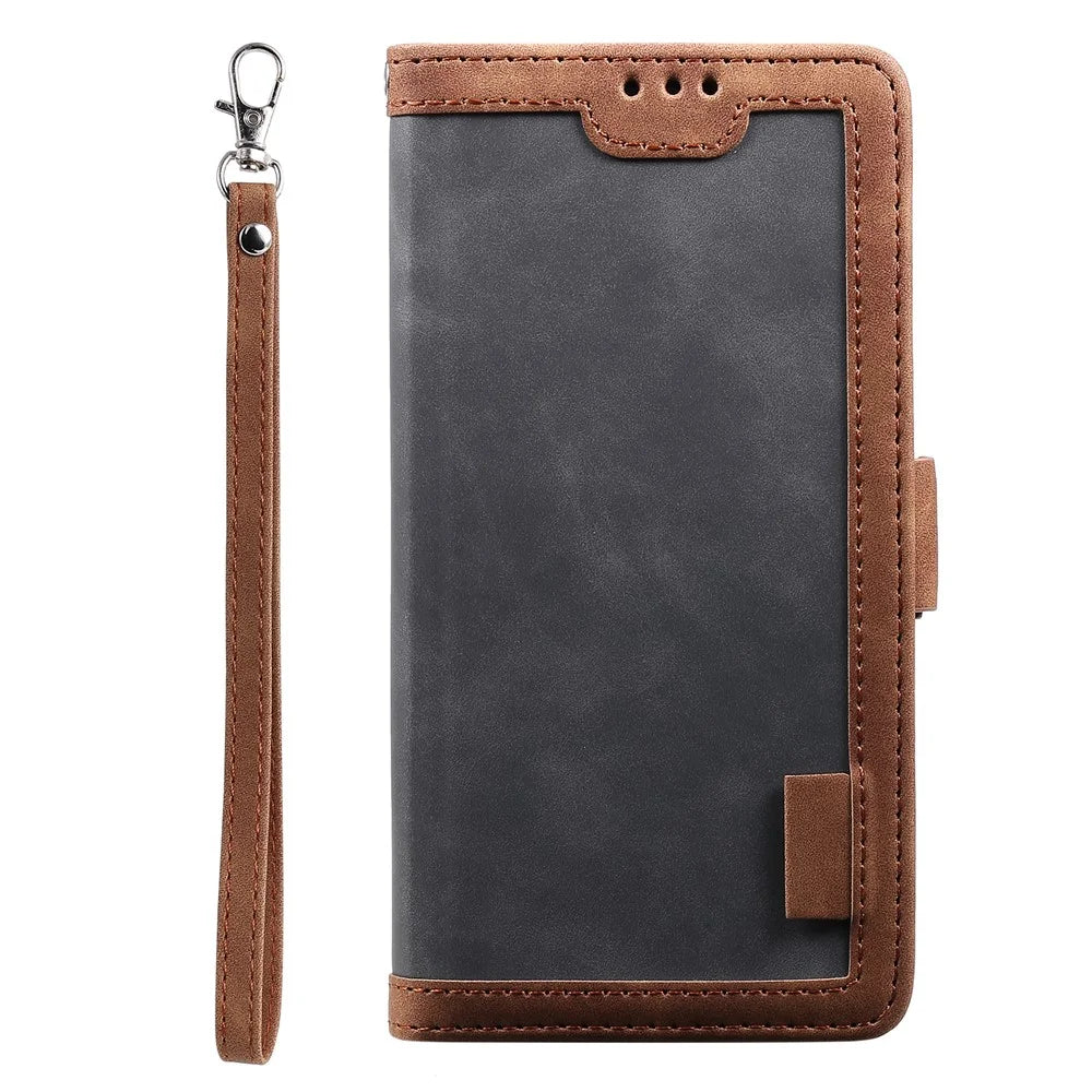 Retro Splicing Leather Covering for iPhone 11 Pro 5.8 inch - Grey - 3