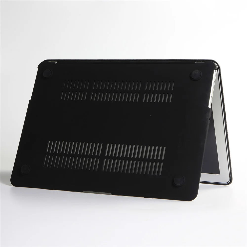 Glittery Surface Matte PU Leather Laptop Shell for MacBook Pro 16-inch (2019) A2141 - Black - 2