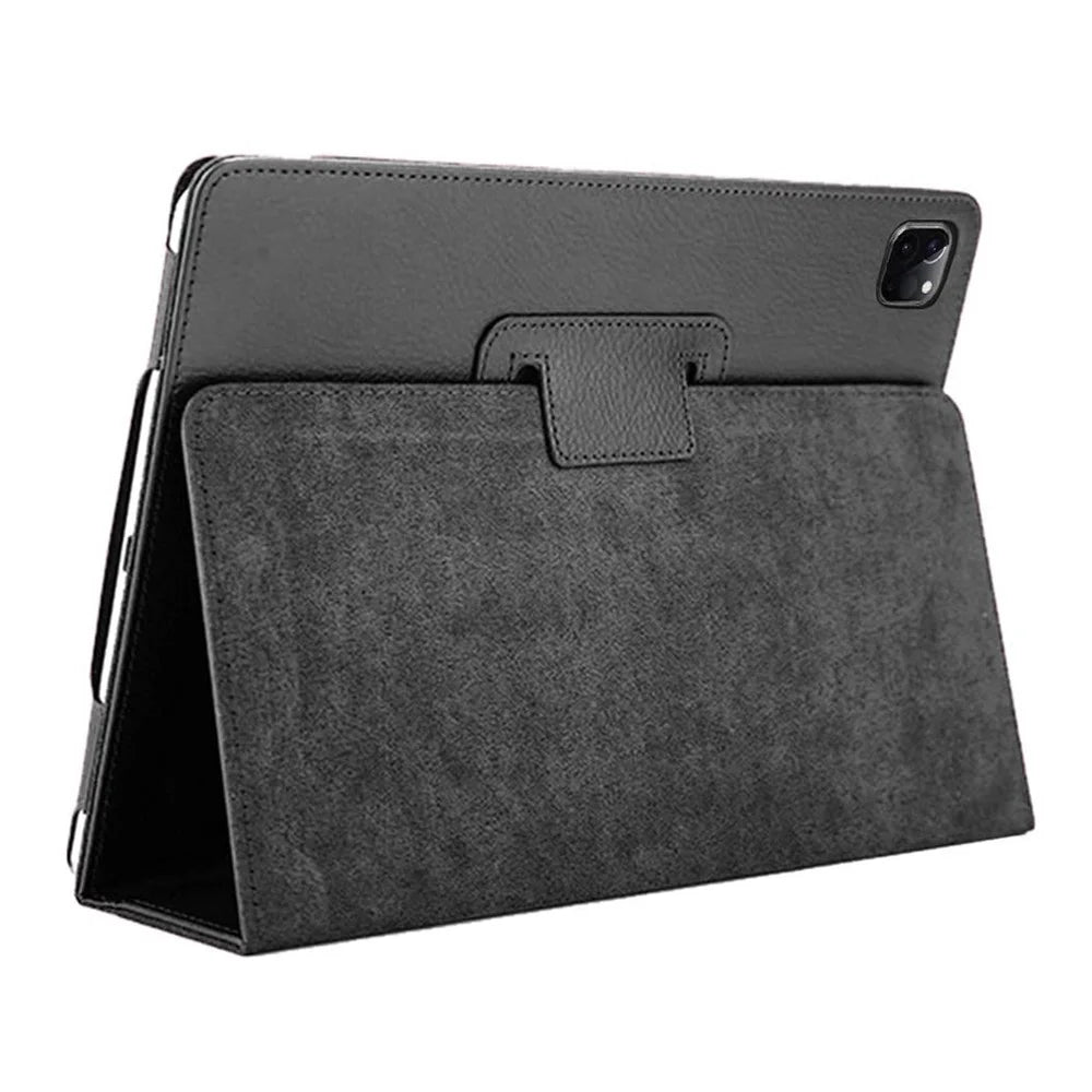 Litchi Skin Smart Leather Stand Case for iPad Pro 11-inch (2022) / (2021)(2020) - Black - 1