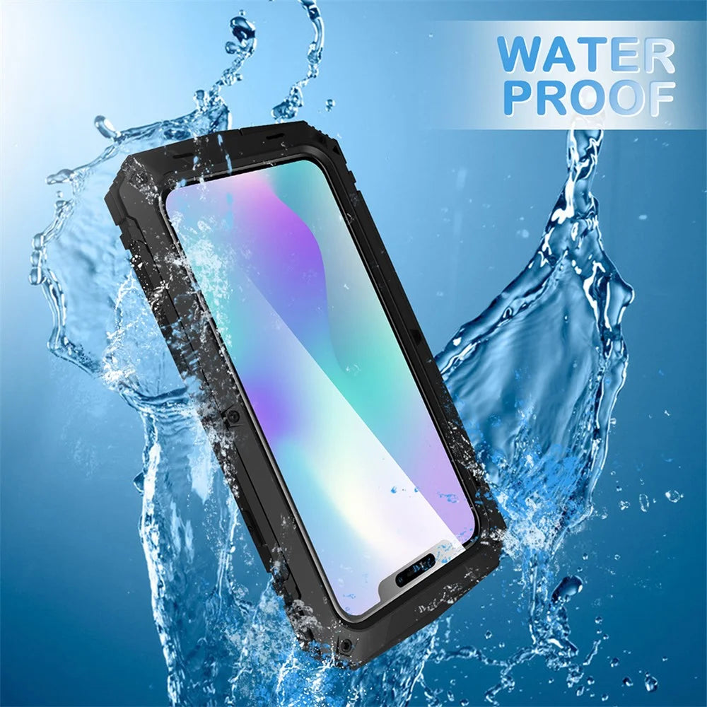 R-JUST Shockproof Dustproof Waterproof 360° Protective Shell with Kickstand for iPhone 11 6.1 inch - Black - 2