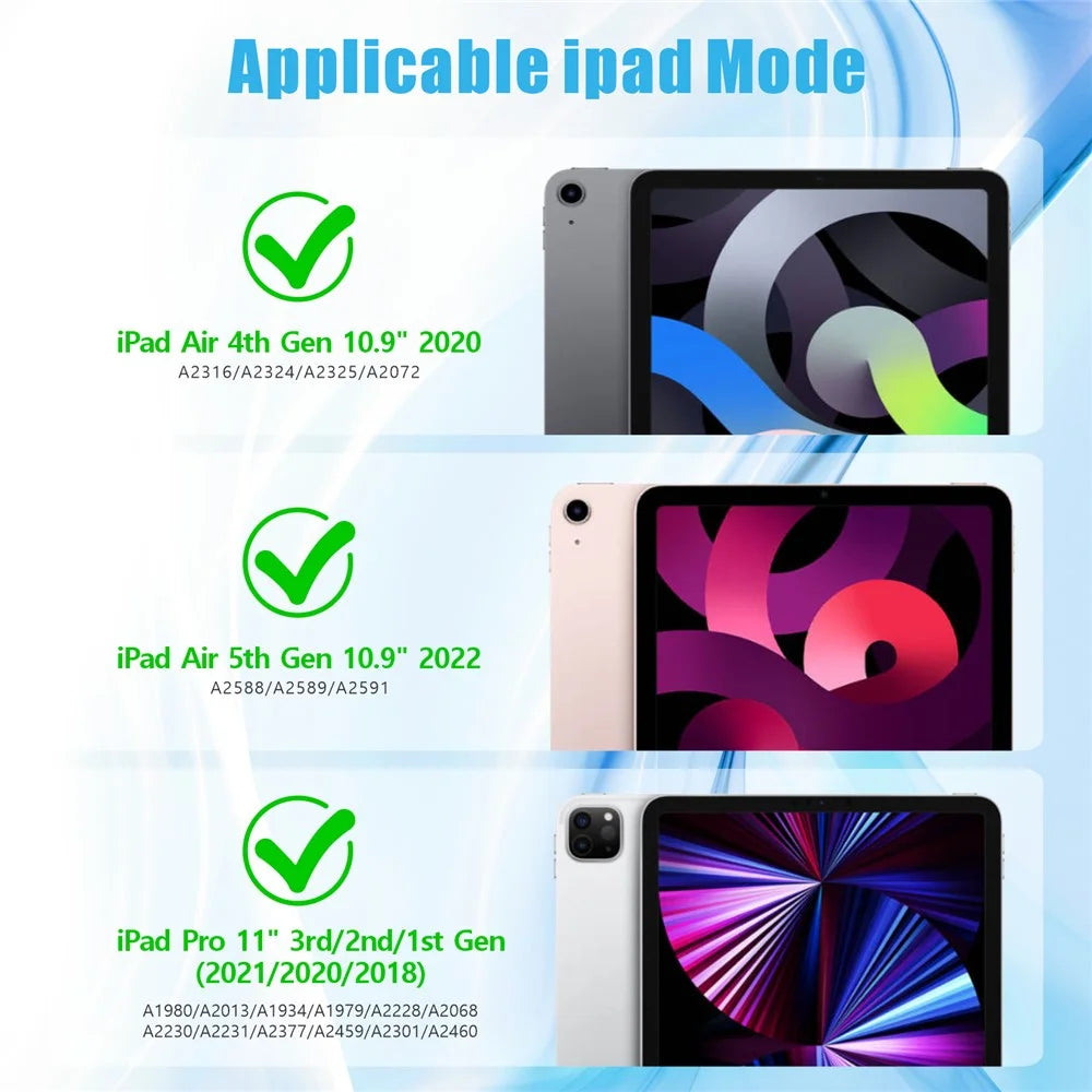 For iPad Pro 11-inch (2022) / (2021) / (2020) Shockproof TPU + PC Cover with Kickstand - Rose / Blue - 7