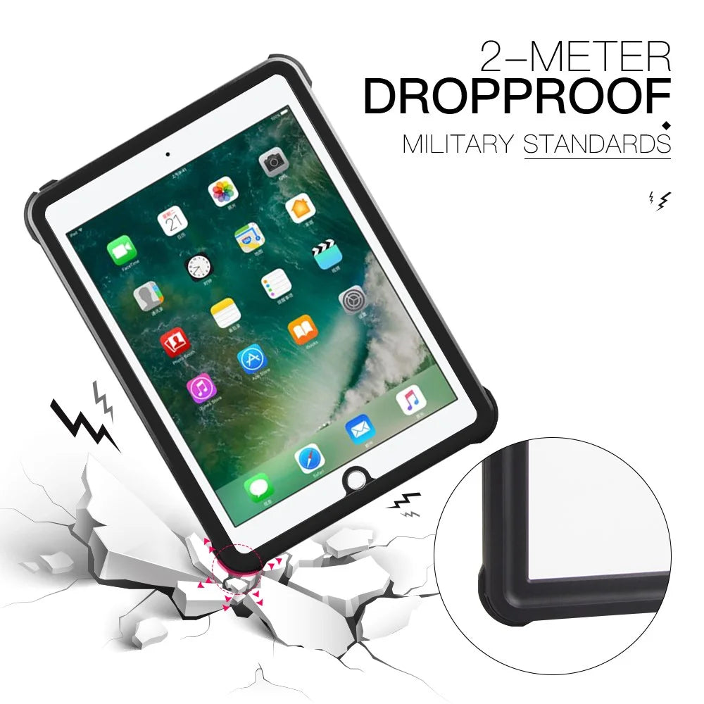 IP68 Waterproof Drop-proof Dust-proof Tablet Cover for iPad Air (2013) / iPad 9.7-inch (2018) A1893 A1954 / (2017) A1822 - 4