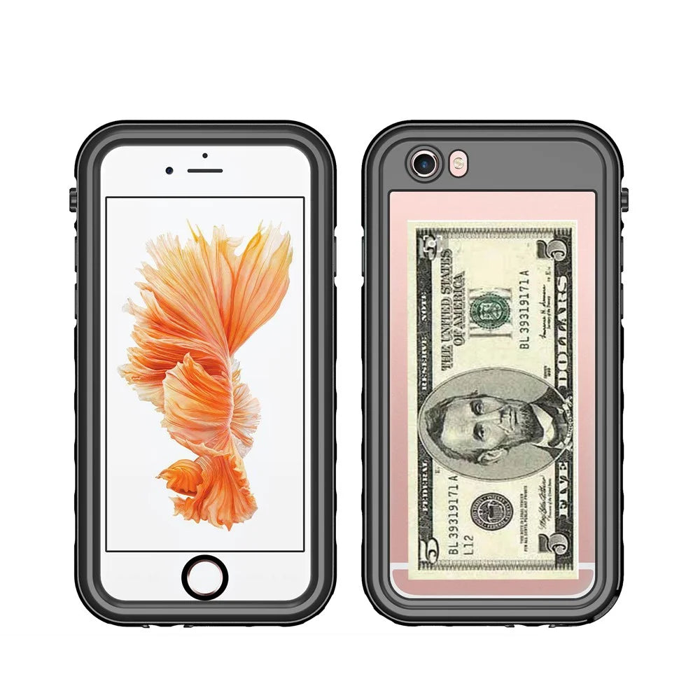 IP68 Waterproof Case Drop-proof Dust-proof Phone Cover for iPhone SE (2022)/SE (2020)/8/7 4.7 inch - Black - 4