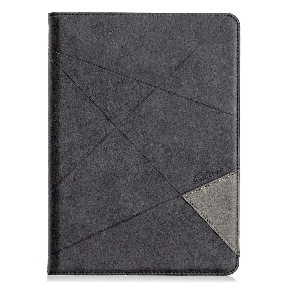 Geometric Pattern Stand Leather Smart Case for iPad Air 2/Air (2013)/iPad 9.7-inch (2018)/(2017)/Pro 9.7 inch (2016) - Black - 2