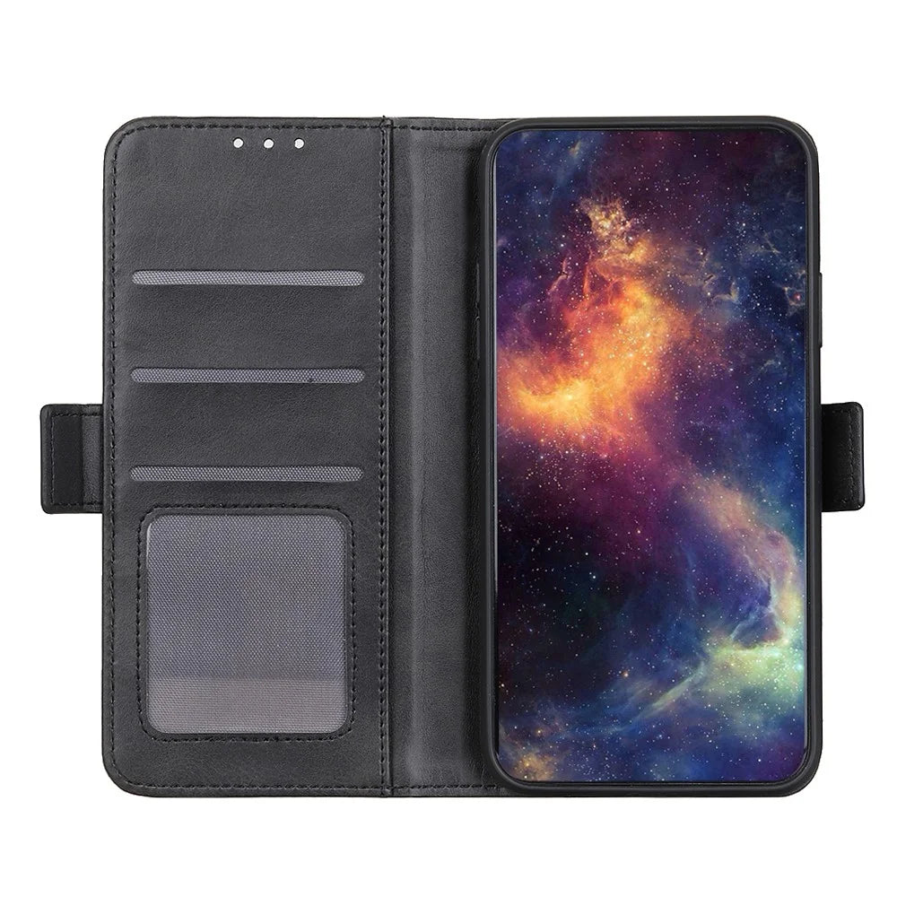 Magnetic Double Clasp Leather Cool Case for iPhone 12 mini - Black - 2