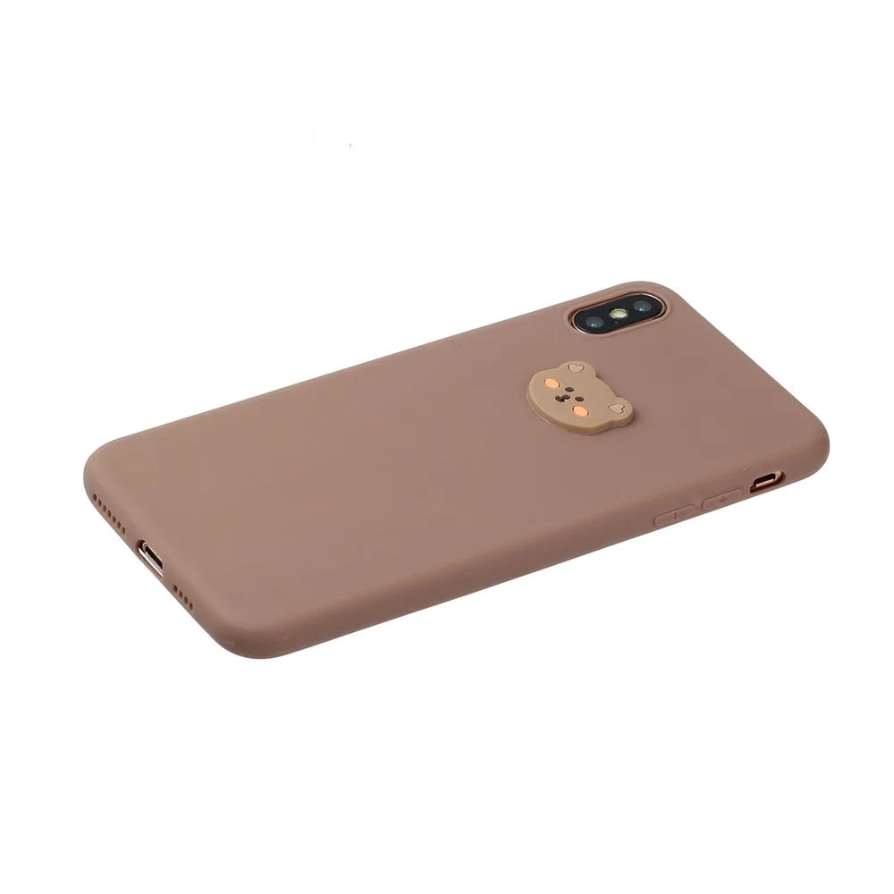 Animal Logo Decor TPU Stylish Cover for iPhone XS Max 6.5 inch - Bear Head - 2