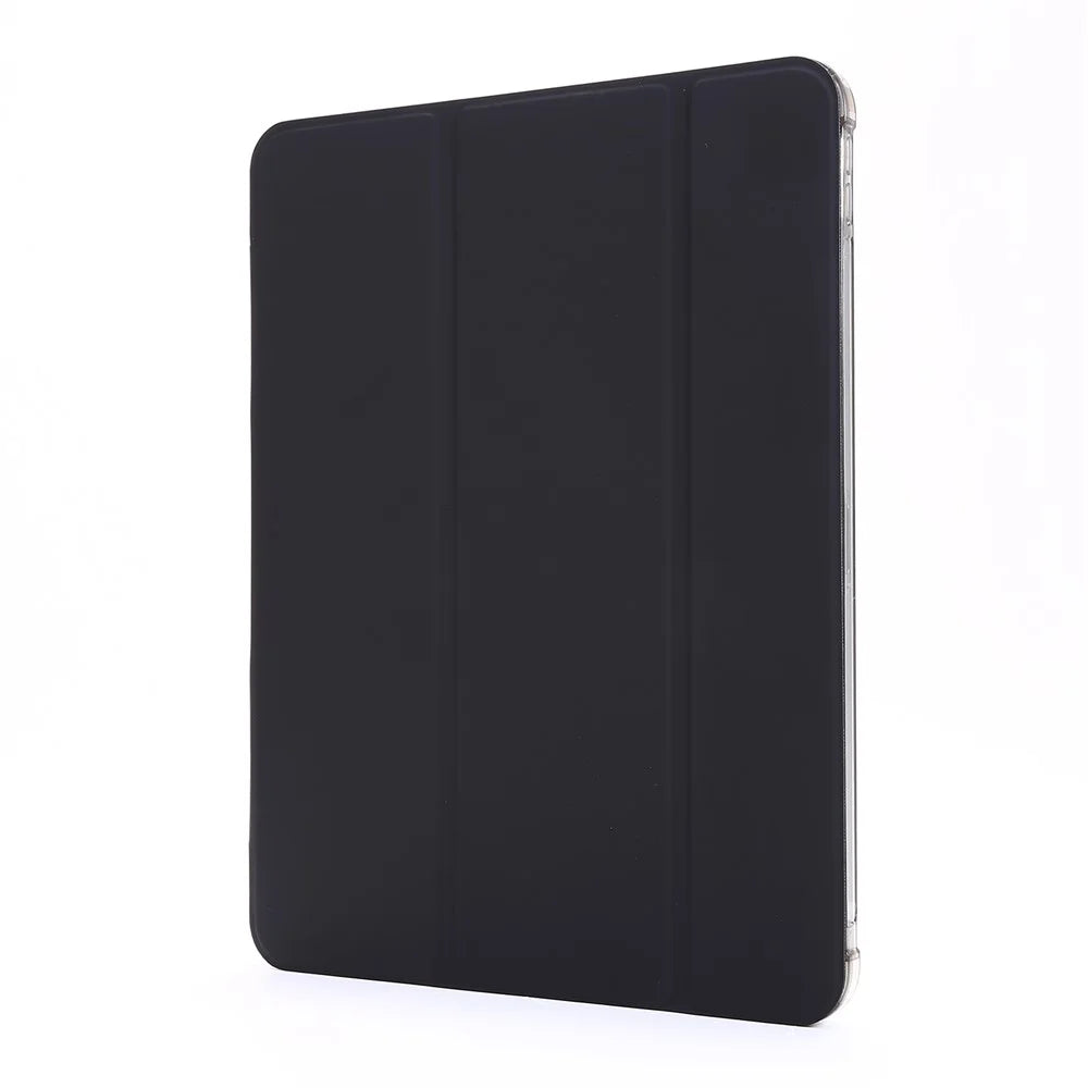 For iPad Pro 11-inch (2022) / (2021) / (2020) / (2018) Tri-fold Stand Leather Tablet Cover Case with Pen Slot - Black - 2