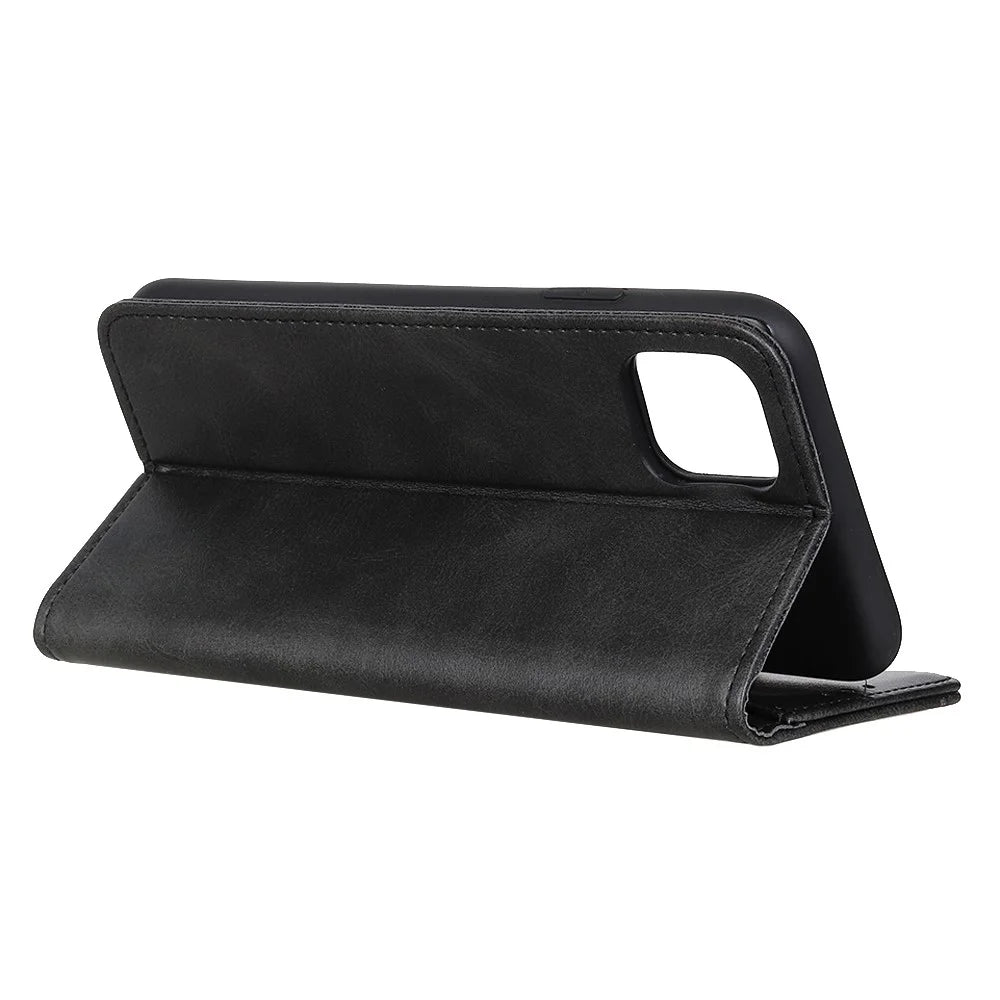 Auto-absorbed with Wallet Split Leather Stand Phone Case for iPhone 12 mini - Black - 2