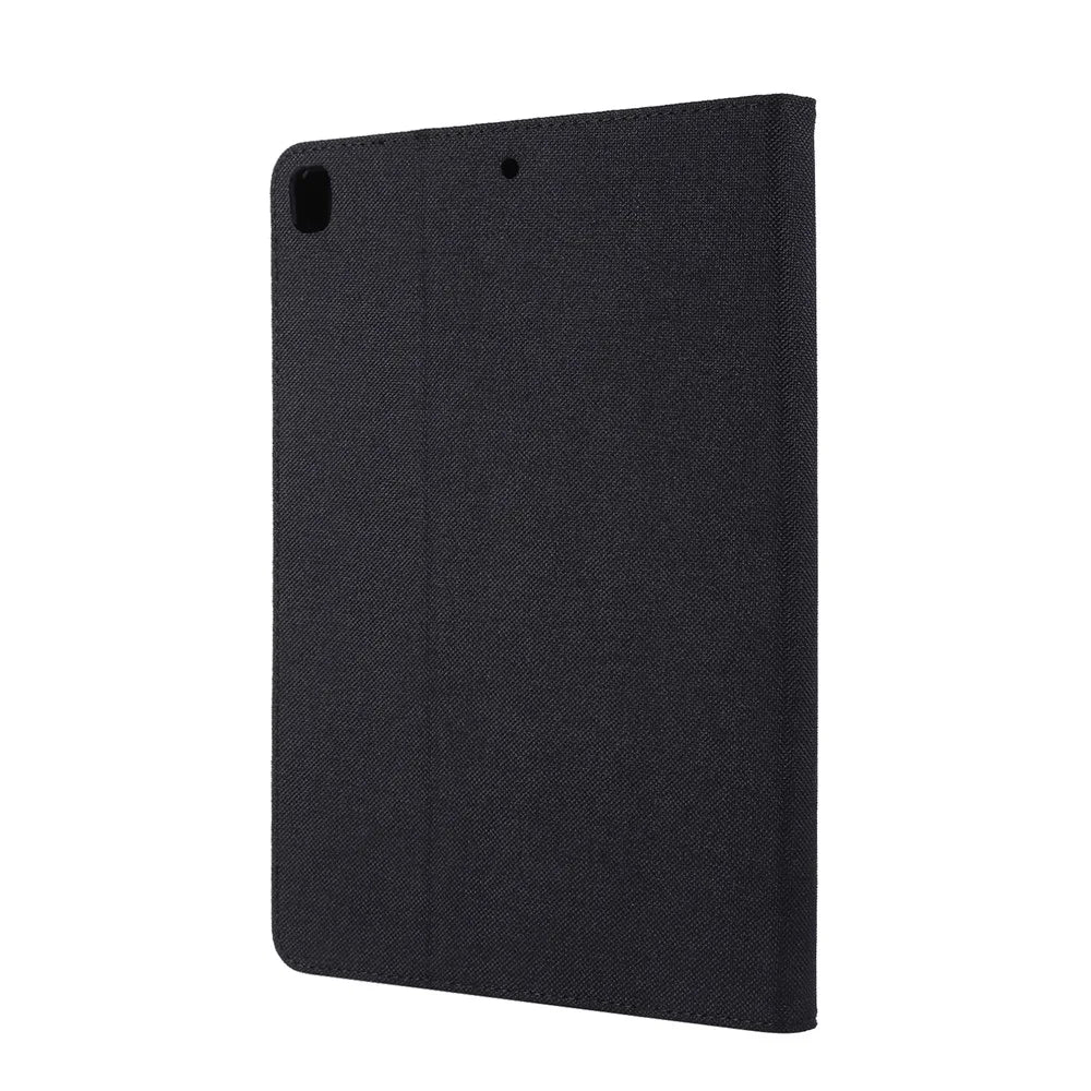 For iPad 9.7-inch (2018)/(2017) /iPad Air (2013)/Air 2 Tablet Case Cloth Texture Leather Protective Cover with Card Slots Stand - Black - 4
