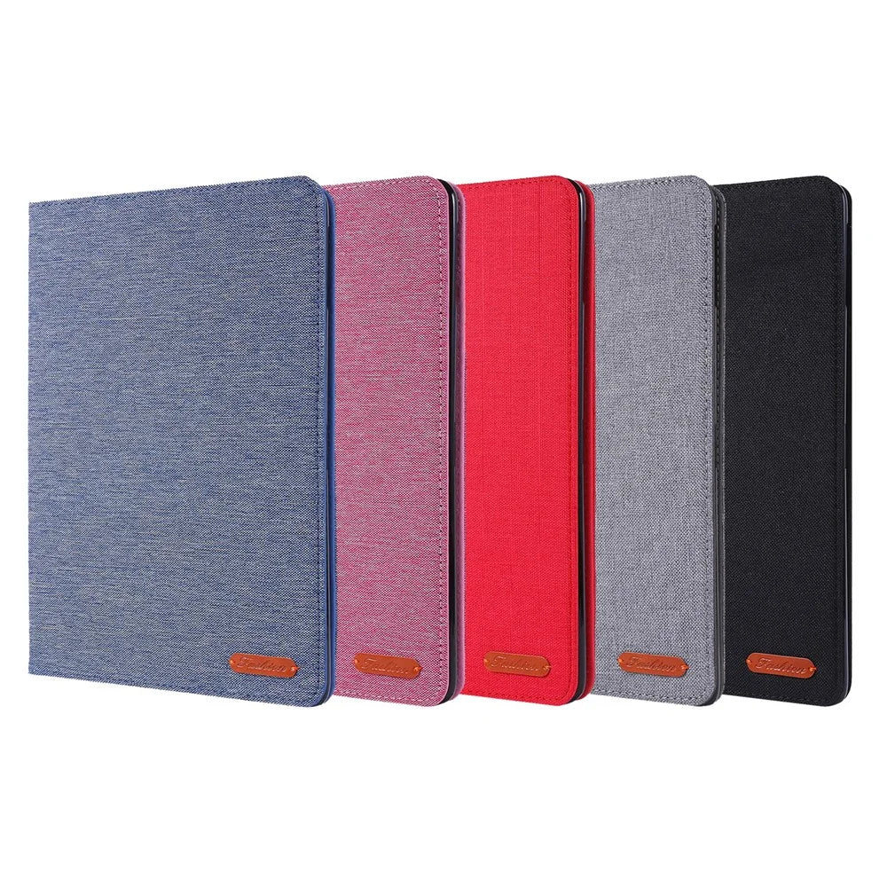 For iPad 9.7-inch (2018)/(2017) /iPad Air (2013)/Air 2 Tablet Case Cloth Texture Leather Protective Cover with Card Slots Stand - Black - 6