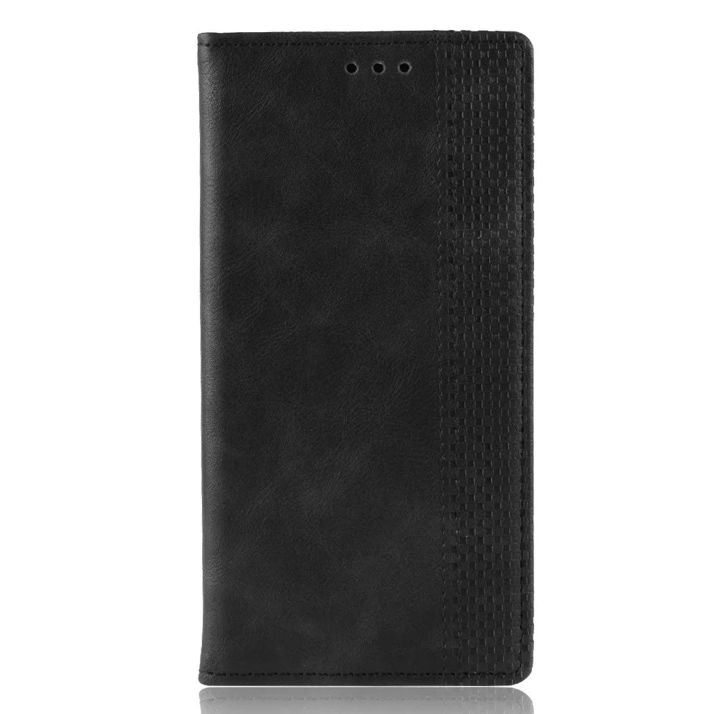Auto-absorbed Retro PU Leather Stylish Cover for iPhone 12 - Black - 3