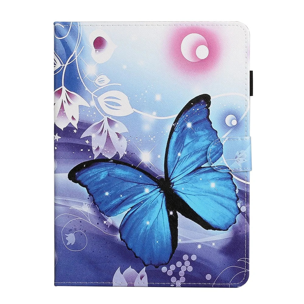 Pattern Printing Stand Leather Card Holder Case for iPad 10.2 (2021)/(2020)/(2019)/Air 10.5 inch (2019) - Blue Butterfly - 2