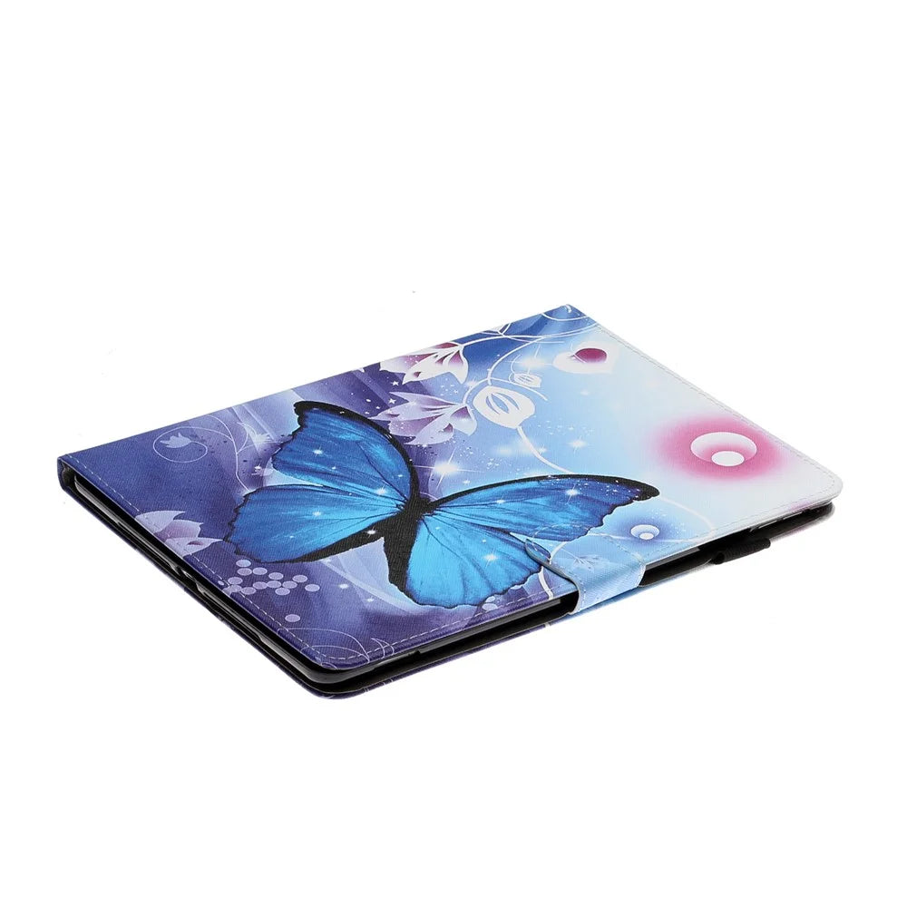 Pattern Printing Stand Leather Card Holder Case for iPad 10.2 (2021)/(2020)/(2019)/Air 10.5 inch (2019) - Blue Butterfly - 5