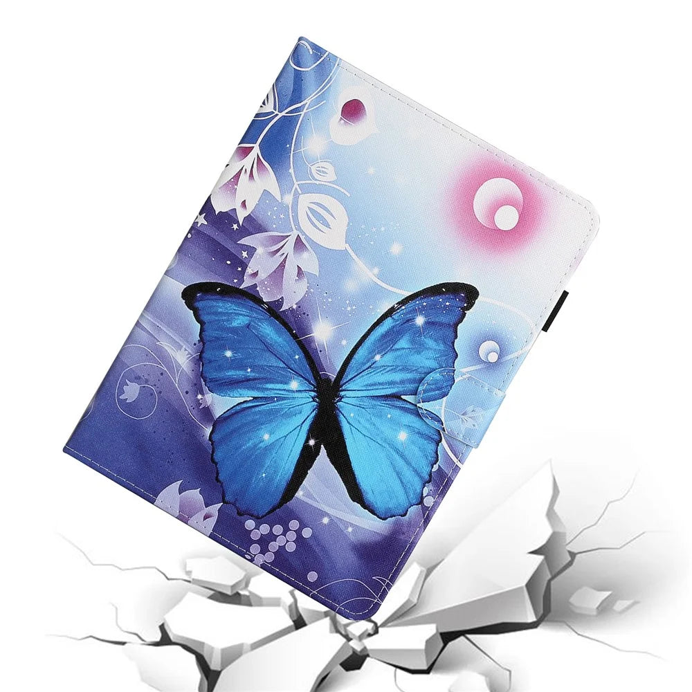 Pattern Printing Stand Leather Card Holder Case for iPad 10.2 (2021)/(2020)/(2019)/Air 10.5 inch (2019) - Blue Butterfly - 6