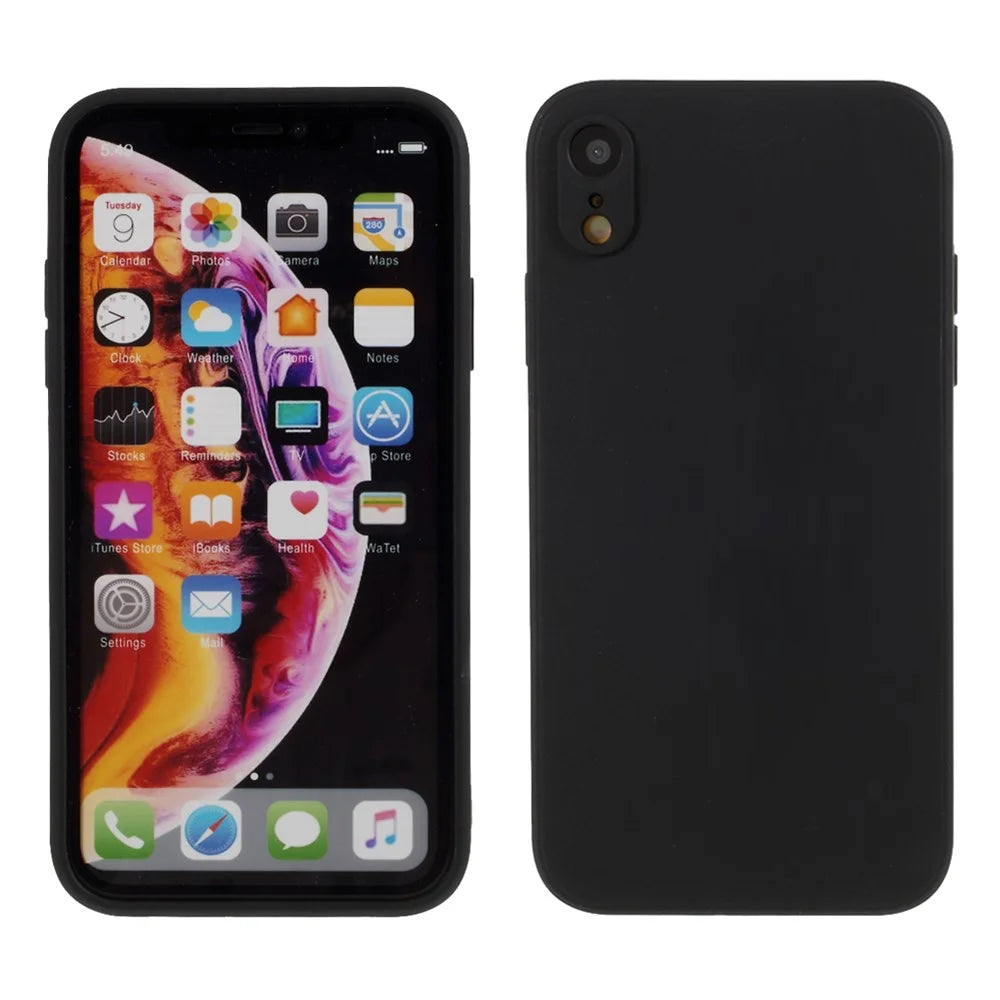 Matte Skin Soft Silicone Cell Phone Case for iPhone XR 6.1 inch - Black - 1