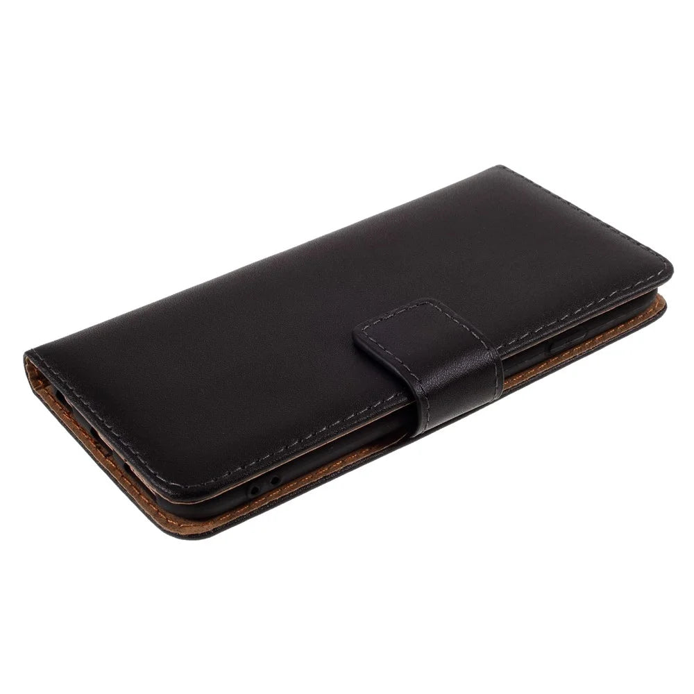 Drop-Resistant Split Leather with Stand Wallet Shell for iPhone 6/6s 4.7-inch Phone Accessory - Black - 5