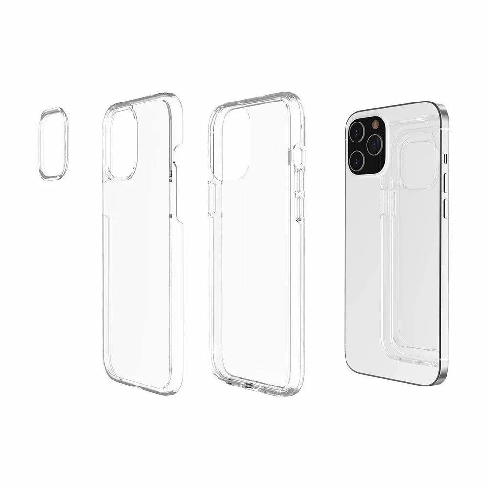 Anti-Fingerprint Clear PC+TPU Hybrid Phone Case for iPhone 12 mini - Transparent - 6