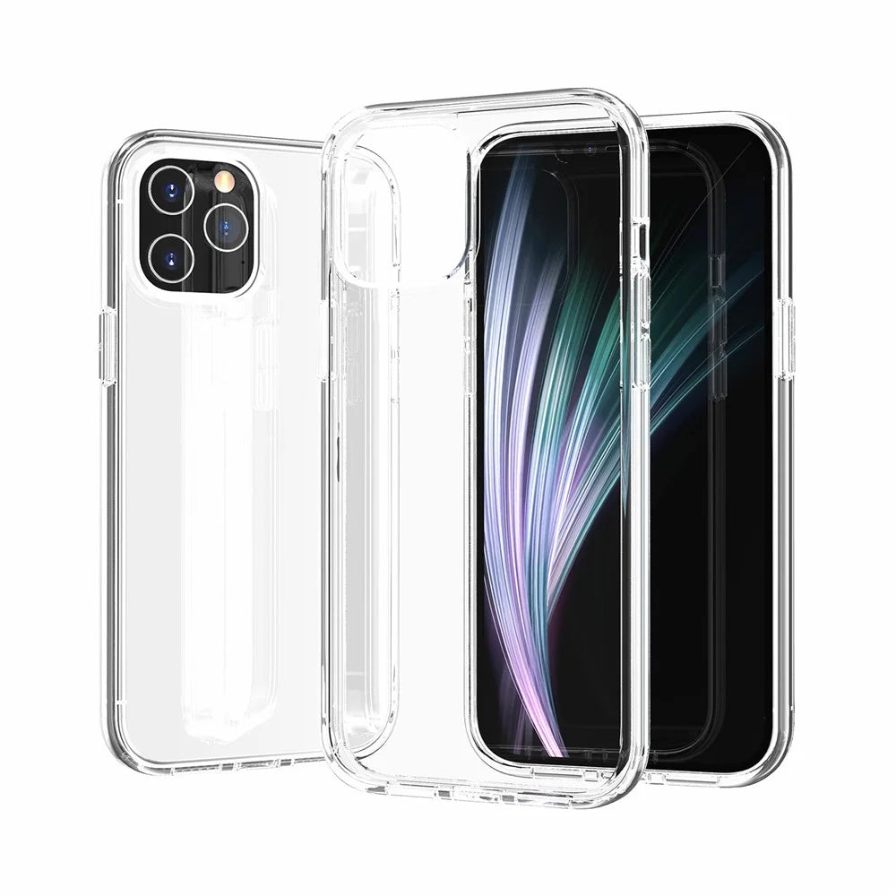 Anti-Fingerprint Clear PC+TPU Hybrid Phone Cover for iPhone 12 Pro Max 6.7 inch - Transparent - 1