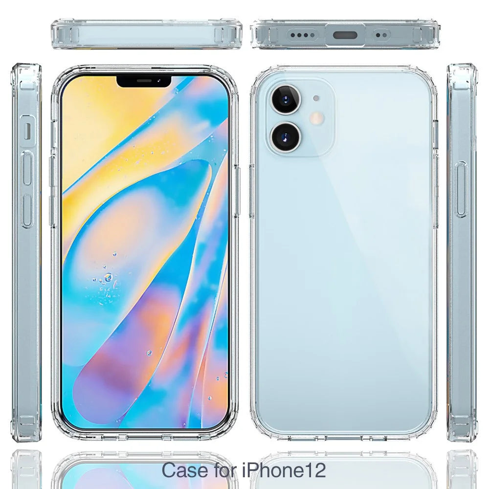 Anti-scratch Acrylic + TPU Hybrid Clear Mobile Phone Case for iPhone 12 mini - 7