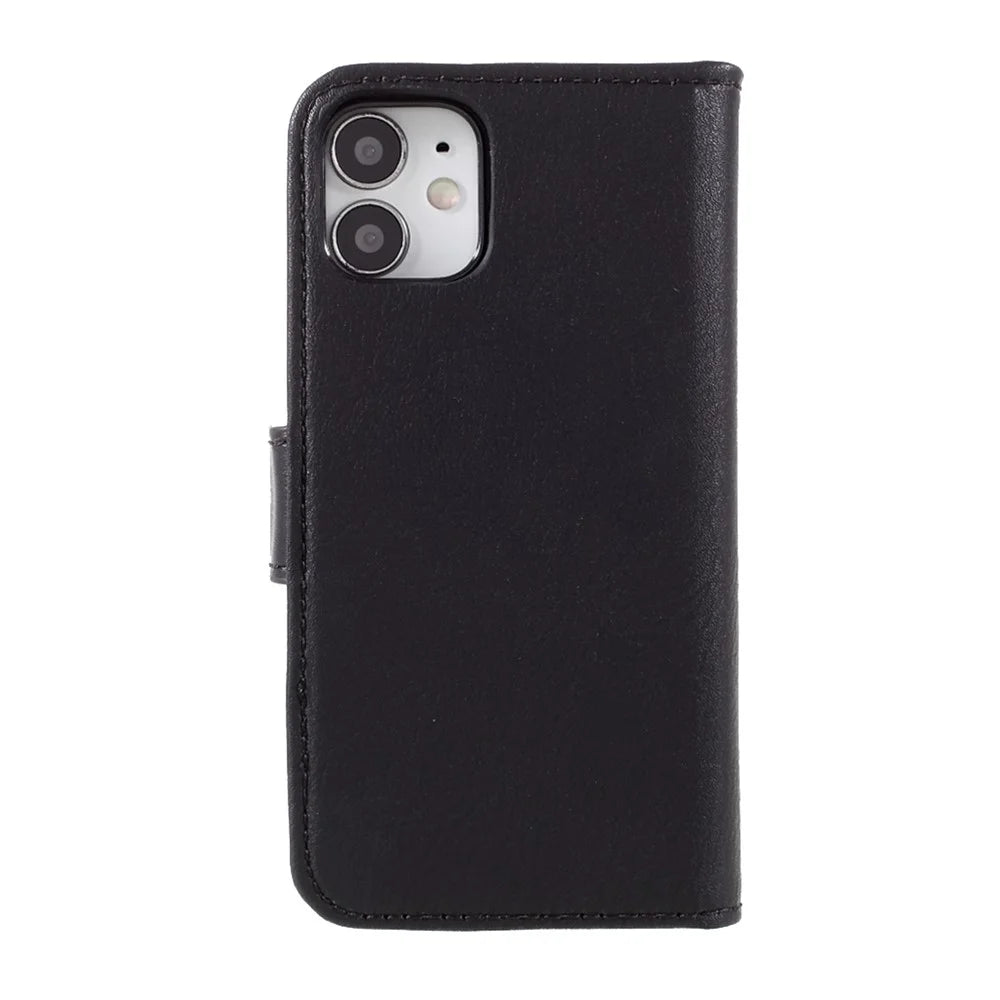 DG.MING For iPhone 12 mini 5.4 inch Phone Case Detachable 2 in 1 Leather Shockproof Shell Flip Protective Cover with Wallet - Black - 3