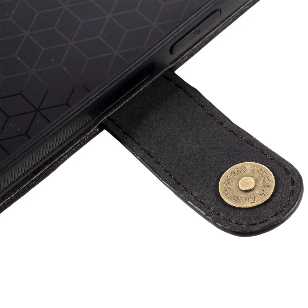 DG.MING For iPhone 12 mini 5.4 inch Phone Case Detachable 2 in 1 Leather Shockproof Shell Flip Protective Cover with Wallet - Black - 7