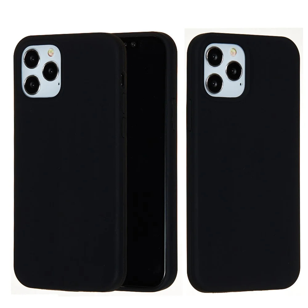 For iPhone 12 Pro/12 Soft Liquid Silicone Back Protective Cover Anti-scratch Anti-fingerprint Phone Case - Black - 2