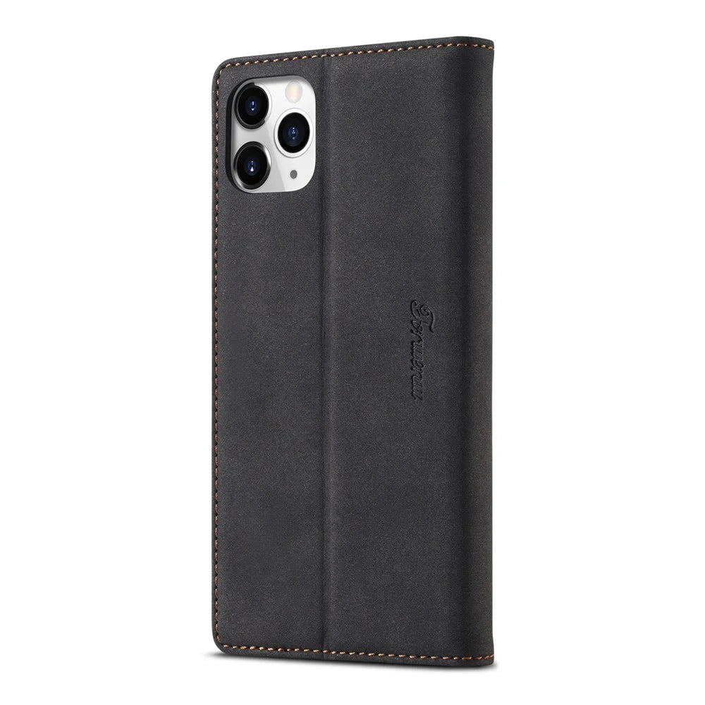 FORWENW F1 Series Leather Wallet Stand Cover Case for iPhone 11 Pro 5.8-inch - Black - 2