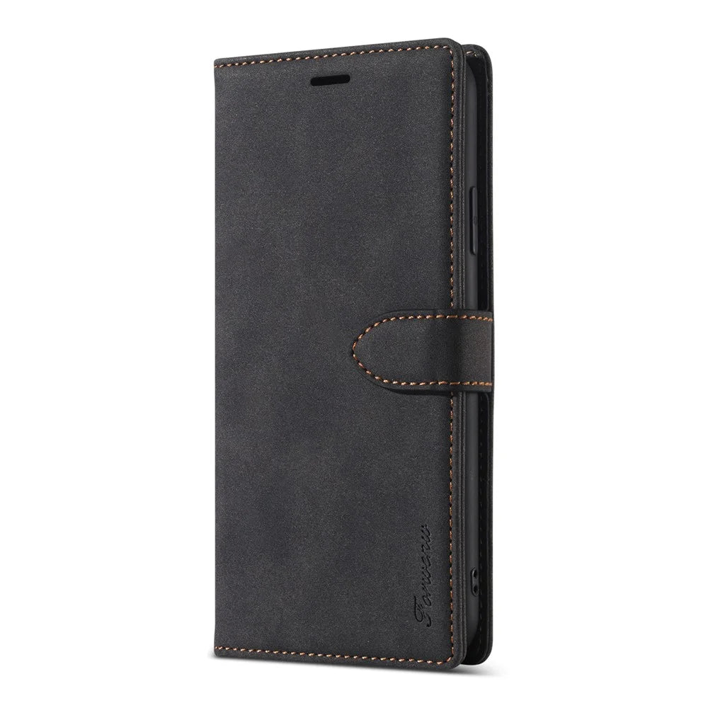 FORWENW F1 Series Leather Wallet Stand Cover Case for iPhone 12 Pro Max - Black - 2