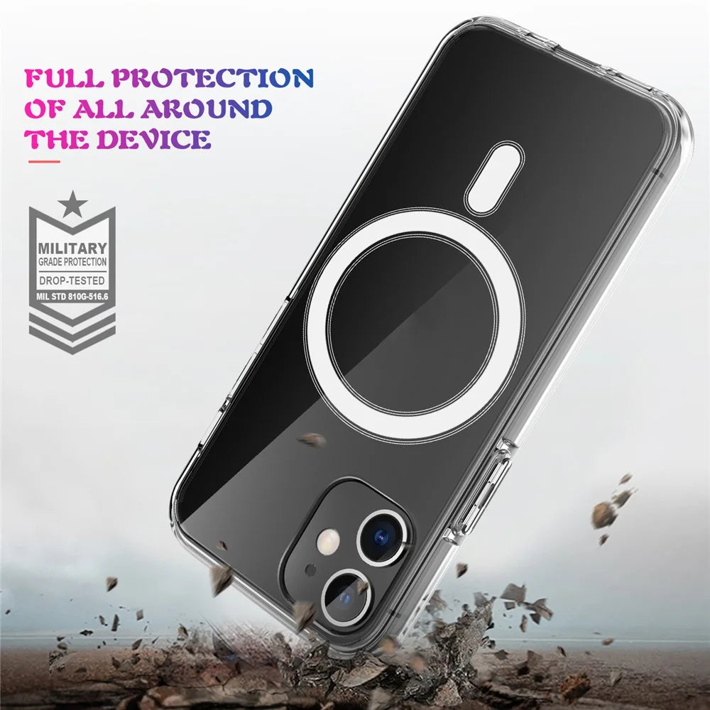 Clear TPU Phone Protective Back Cover [Support Wireless Charge] for iPhone 12 mini 5.4 inch - 6