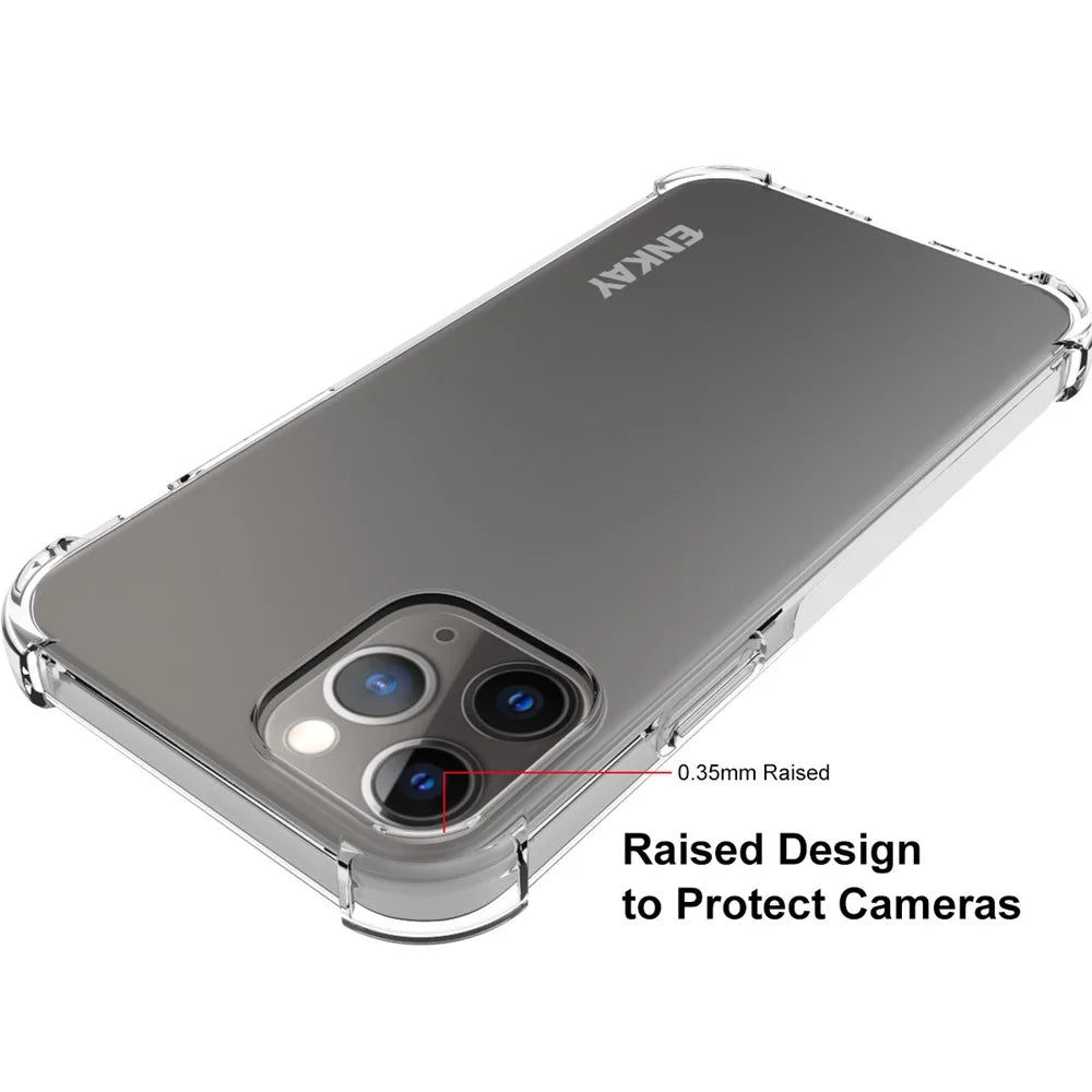ENKAY Shockproof Clear TPU Case for iPhone 12/12 Pro Frosted Anti-slip Cover - 3
