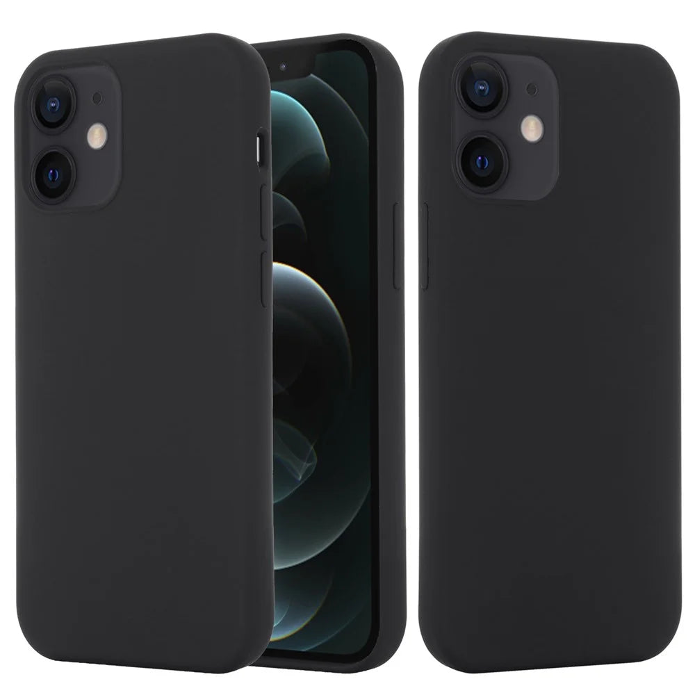 Magnetic Absorption Liquid Silicone Cell Phone Cover [Support Wireless Charge] for iPhone 12 mini Compatible with MagSafe - Black - 7