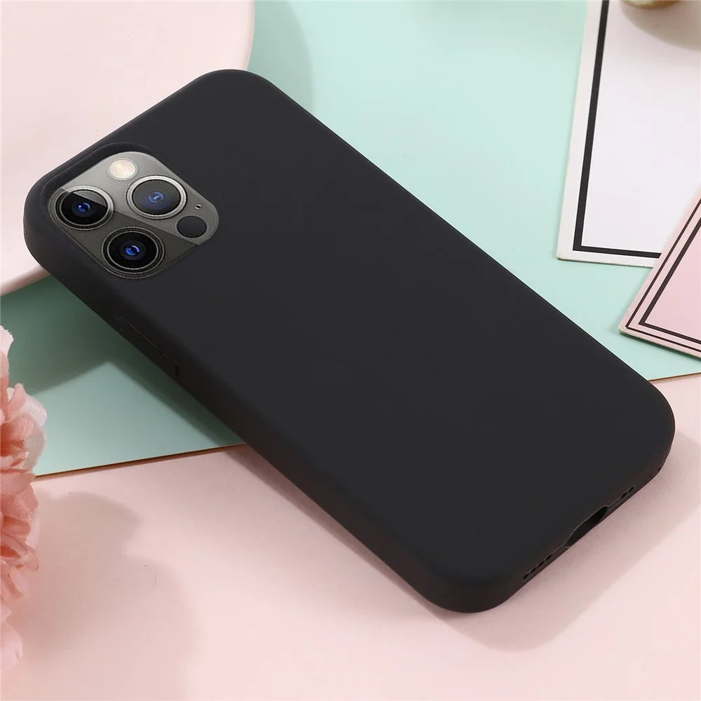 For iPhone 12 Pro / 12 Case Compatible with MagSafe Anti-Drop Liquid Silicone Phone Cover - Black - 7